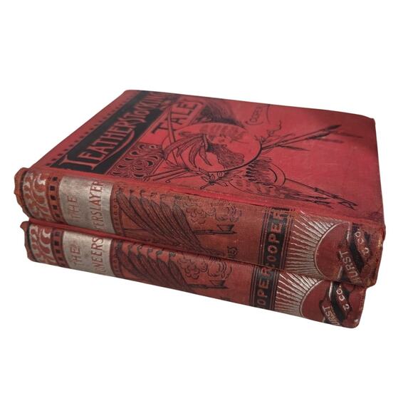 Set 2 The Leather Stocking Tales by Cooper 1927 Pioneers Deerslayer - Picture 1 of 9